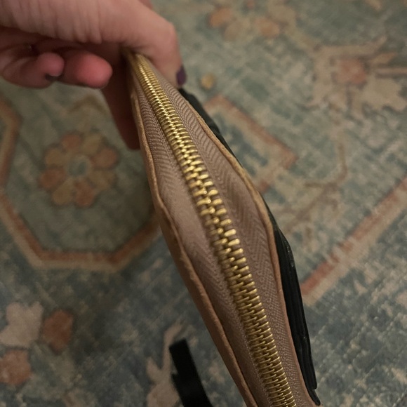 CHLOE Bow Wallet Clutch Leather Zippy Black & Mauve Pink - Picture 13 of 15